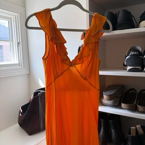 NWT Doen Arleen Dress in Naturium Orange - Picture 3 of 6